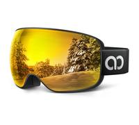 Lamicall Maschera da Sci Uomo, Occhiali da Sci OTG - [Ultra HD Lenti Sferiche & Anti Nebbia Brevettato] Occhiali Snowboard, UV400 Protezione, Maschera Snowboard Donna Visione Più Ampia