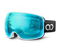 Lamicall Maschera da Sci Uomo, Occhiali da Sci OTG - [Ultra HD Lenti Sferiche & Anti Nebbia Brevettato] Occhiali Snowboard Polarizzata, UV400 Protezione, Maschera Snowboard Donna Visione Più Ampia