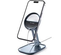 Lamicall Supporto Cellulare per MagSafe Caricatore - Porta Pieghevole Telefono Tavolo in Alluminio, Rotazione a 360°, per iPhone 16 15 14 13 Pro Max/Pro/Plus/Mini, [Caricatore per MagSafe Non Incluso]