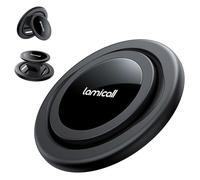 Lamicall Supporto Magnetico Cellulare Per Magsafe - [2024 Sottile e Leggero] Anello Cellulare da Dita con Cinturino in Pelle Retrattile, 360° rotazione, per iPhone serie 16/15/14/13 e Android - Nero