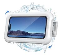 Lamicall Supporto per Telefono da Doccia, Custodia Impermeabile per Cellulare per Bagno [360°Rotazione & 120°Regolabile] 3 Ganci a Parete Adesivi Forti, Supporto Parete Bagno per Smartphone da 4 a 7"