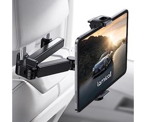 Lamicall Supporto Tablet Auto, Supporto Tablet Poggiatesta - [Braccio Telescopico a Doppio Asse] 360°Rotazione, Universale Supporto per iPad, Samsung Tab, Switch, altri 4.7-11" Cellulari e Tablet