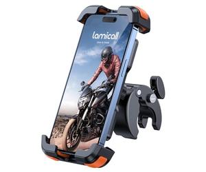 Lamicall Supporto Telefono Bicicletta, Supporto Telefono Moto - 2024 Universale Manubrio Supporto Cellulare per iPhone 17 16 15 14 13 Pro Max Plus Mini Xs X 8 7, Samsung, 4.7-6.8" Smartphones, Arancia