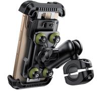 Lamicall Supporto Telefono Moto - [Antifurto] [Doppio Antivibrazione] Braccio Estensione Metallo, Porta Telefono Bici, 2 x 360° Girevole Supporto Manubrio per iPhone 16 15 e 4,7-6,8" Smartphone, Verde