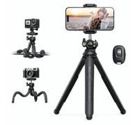 Lamicall Treppiede Smartphone Flessibile - [3 in 1] Mini Treppiede Cellulare Portatile con Telecomando Senza Fili, 360° Rotazione, Treppiede Portatile con vite 1/4" per iPhone/Android/Fotocamera/GoPro