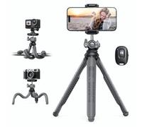 Lamicall Treppiede Smartphone Flessibile - [3 in 1] Mini Treppiede Cellulare Portatile con Telecomando Senza Fili, 360° Rotazione, Treppiede Portatile con vite 1/4" per iPhone/Android/Fotocamera/GoPro