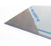 Lamiera di acciaio inossidabile 1,5 mm, V2A 1.4301 K240, smerigliata su un lato, pellicola 300 600