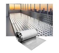 Lamiera forata in acciaio inox 304, lamiera forata in metallo, protezione antifurto da balcone, con guanti, Resistente all'invecchiamento,pannello forato(W80*L500cm/W31.4*L196.8in)
