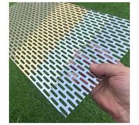 Lamiera perforata in acciaio inossidabile 304, fori rettangolari da 5 x 25 mm, finitura argento, spessore 0,85 mm, 35 x 40 cm, pannello metallico durevole e versatile per progetti fai da te, edilizia