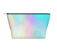 Lamina di ologramma con texture arcobaleno molto bella, Borsa da toilette Borsa per trucco Borsa per cosmetici Borsa da toilette da viaggio portatile