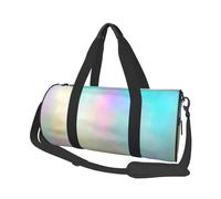 Lamina di ologramma con texture arcobaleno molto bella, Borsone da viaggio di grande capacità Borsa rotonda Borsa da viaggio sportiva Borsa da viaggio Borsa da fitness
