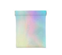 Lamina di ologramma con texture arcobaleno molto bella, Spremere il portafoglio superiore da donna Borsa portaoggetti Piccola portamonete Portamonete