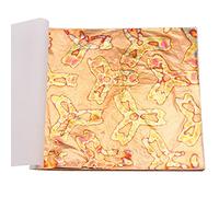 Lamina d'oro variegata Colorata 50 Pezzi/Libretto per la Decorazione di mobili di Carta Artigianale per doratura di Unghie Fai da Te 14x14 cm Foglia d'oro Imitazione