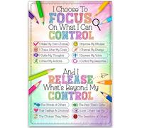 Laminated Inspirational Classroom Poster - "Focus on What You Can Control" Message for Growth Mindset & SEL. Durable Kids Wall Art for School, Home Study & Therapy Rooms.(Framed,12x18inch(30x45cm))