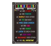 Laminated Motivational Class Rules Poster Respect Responsibility Chart for Elementary Middle School Classroom Management Teacher Wall-Art