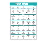 Laminated Yoga Poses Poster - Double Sided Exercise Guide for Stretching and Workout(Framed,08x12inch(20x30cm))