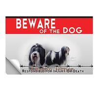 Laminato adesivo Beware of the dog tibetan terrier