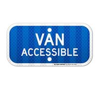 Laminato Van Accessible Sign - Handicapped parking Signs - 15,2 x 30,5 cm - .060 3 m Engineer grade Reflective aluminum - Made in USA - resistente ai raggi UV e alle intemperie - A88 - 438RA