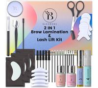 Laminazione Ciglia Kit Completo, Kit per laminazione sopracciglia, Soluzione 2 in 1, delle Sopracciglia a Casa, Durata 6-8 Settimane, 15 Applicazioni, DIY Lash Lift - BLK3