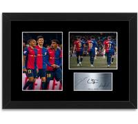 Lamine Yamal Robert Lewandowski Raphinha Football Players A4 stampato con autografo e cornice regalo per i fan del Barcellona