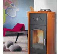 LAMINOX VICTORIA IDRO PLUS TERMOSTUFA A PELLET 28 KW CUOIO