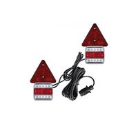 LAMIRO Set Luci Posteriori LED Magnetiche 2x14 LED 12V con Cavo 7,5m e Triangolo