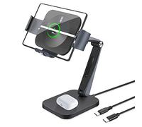 LAMJAD - Stazione di ricarica wireless 2 in 1, compatibile con Samsung Galaxy Z Fold 5/4/3/2, iPhone 15/14/13, ricarica wireless veloce, 3 bobine per Samsung Galaxy Z Fold Series