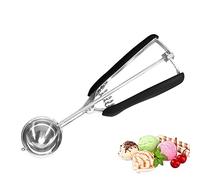 Lamkrtlp Cucchiaio Gelato, Porzionatori per Gelato in Acciaio Inox, per Gelato, Melone, polpette, Biscotti, Frutta, 5cm (Nero)