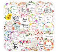 Lamkrtlp Grazie Adesivi, 50pz Etichette Adesive Grazie, Round Etichetta di Carta Autoadesiva per Sacchetti Regalo, Buste, Compleanno