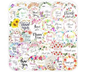 Lamkrtlp Grazie Adesivi, 50pz Etichette Adesive Grazie, Round Etichetta di Carta Autoadesiva per Sacchetti Regalo, Buste, Compleanno