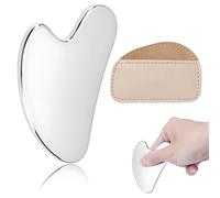 Lamkrtlp Gua Sha Viso, Gua Sha in Acciaio Inox, Idea Regalo Completo Facciale Corpo Piedi Massaggio Originale