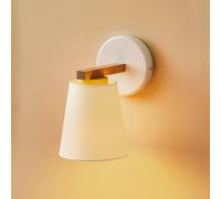 Lamkur Applique Canditia in legno con paralume in tessuto Lamkur