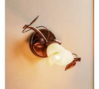 Lamkur Applique Siena stile fiorentino, a 1 luce, metallo, vetro Lamkur