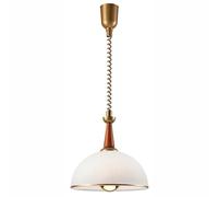 LAMKUR Lampada a sospensione Chiara regolabile in altezza, 1 x E27, 60 W, 230 V, marrone scuro/faggio