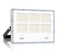 LAMLAMCK 100W Faretto LED Da Esterno - 10000LM 180 LEDs Super Luminoso Faro LED, Faretti Da Esterno Impermeabile IP67, 7000K Bianca Fredda Lampada per Garage, Cortili, Fabbriche, Strade, Stadi