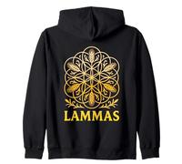 Lammas Lughnasadh Fiore della Vita con spighe Felpa con Cappuccio