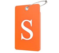 Lammcou Etichette per Valigie Aereo, Targhetta in gomma personalizzata con porta indirizzo e cavo in acciaio inossidabile, Luggage Tags Suitcases Labels (Arancione, S)