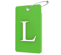 Lammcou Etichette per Valigie Aereo, Targhetta in gomma personalizzata con porta indirizzo e cavo in acciaio inossidabile, Luggage Tags Suitcases Labels (Verde, L)