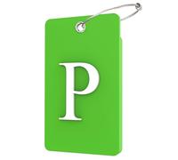 Lammcou Etichette per Valigie Aereo, Targhetta in gomma personalizzata con porta indirizzo e cavo in acciaio inossidabile, Luggage Tags Suitcases Labels (Verde, P)