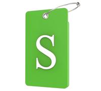 Lammcou Etichette per Valigie Aereo, Targhetta in gomma personalizzata con porta indirizzo e cavo in acciaio inossidabile, Luggage Tags Suitcases Labels (Verde, S)