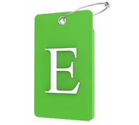 Lammcou Etichette per Valigie Aereo, Targhetta in gomma personalizzata con porta indirizzo e cavo in acciaio inossidabile, Luggage Tags Suitcases Labels (Verde, E)