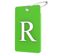 Lammcou Etichette per Valigie Aereo, Targhetta in gomma personalizzata con porta indirizzo e cavo in acciaio inossidabile, Luggage Tags Suitcases Labels (Verde, R)