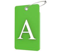Lammcou Etichette per Valigie Aereo, Targhetta in gomma personalizzata con porta indirizzo e cavo in acciaio inossidabile, Luggage Tags Suitcases Labels (Verde, A)