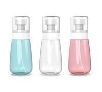 Lammcou Mini Flaconi Spray Nebulizzazione Fine - Set da 3 - Ricaricabili, Antiperdita, Formato Viaggio TSA, per Viso, Capelli, Profumo (Blue+Clear+Pink, 60ml*3)