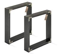 LAMO Manufaktur Gambe per tavolino da caffè Simple Light, profilo 60x20 mm, 30x43 cm (LxA), grigio, 2 pz, LTS-01-E-AA-7016