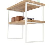 LAMO MANUFAKTUR Supporto per piano del lavabo 45x80 cm avorio set 2 pezzi - Gambe per mobile bagno industriale in metallo con viti Fischer - Struttura per lavabo da appoggio e da incasso - Stile loft