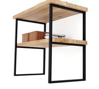 LAMO MANUFAKTUR Supporto per piano del lavabo 45x80 cm nero 1 pezzo - Gamba per mobile bagno industriale in metallo con viti Fischer - Struttura per lavabo da appoggio e da incasso - Design moderno
