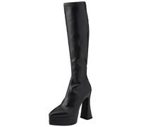 LAMODA Alter Ego, Stivali ad Altezza Ginocchio Donna, Nero Pu Stretch, 41 EU