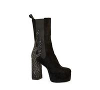 LAMODA Apparent Lies, Stivale alla Caviglia Donna, Black Suede Black Glitter, 40 EU