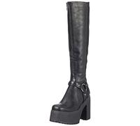 LAMODA Digging Deep Knee High Boot, In poliuretano nero., 37 EU